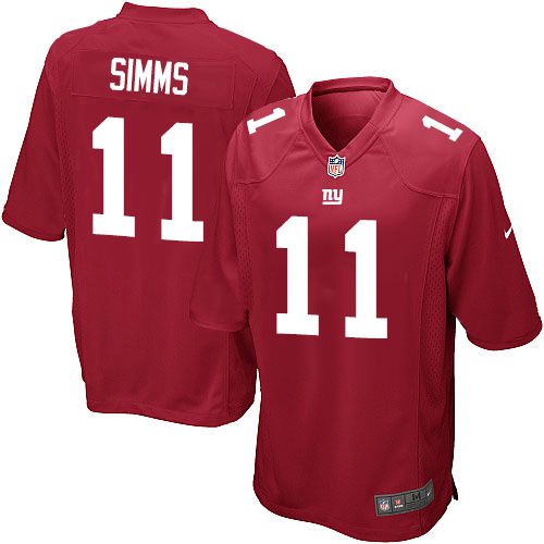 Men New York Giants #11 Phil Simms Nike Red Game Retired Player NFL Jersey->new york giants->NFL Jersey